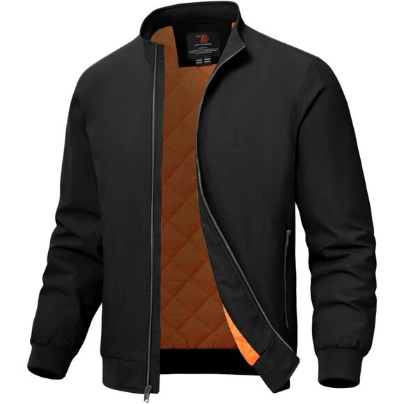 Men's Winter Lightweight Bomber Jackets Water Resistant Fall Casual Windbreakers